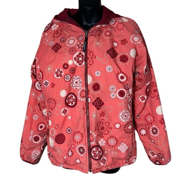 Patagonia Jackets & Blazers - Patagonia women’s medium flip side reversible hooded jacket floral outdoor
